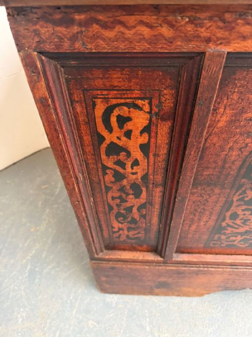 A GENUINE HUNGARIAN REGENCY MASSIVE ORIGINALLY PAINTED COFFER BOX - ADDITIONAL PHOTO 7