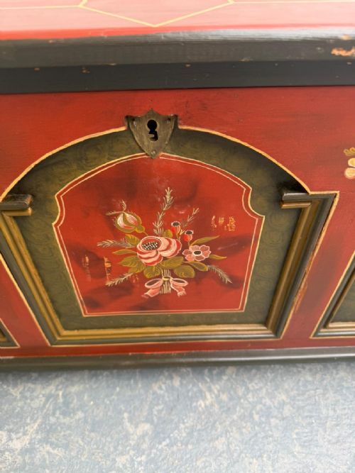 A PRETTY PAINTED ANTIQUE OLD PINE GENUINE HUNGARIAN SMALL BOX - ADDITIONAL PHOTO 10