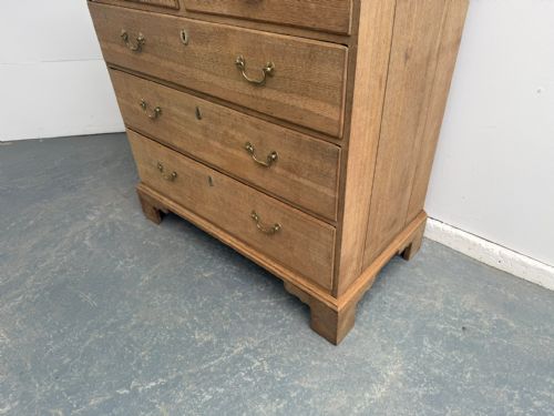 fig 1. An Early Georgian Solid Oak 5 Drawer Chest of Drawers to Wax / Paint