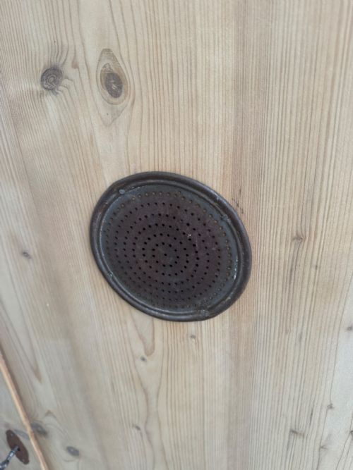 A RARE VICTORIAN ANTIQUEOLD PINE SHALLOW VENTED KITCHEN CUPBOARD TO WAXPAINT - ADDITIONAL PHOTO 6