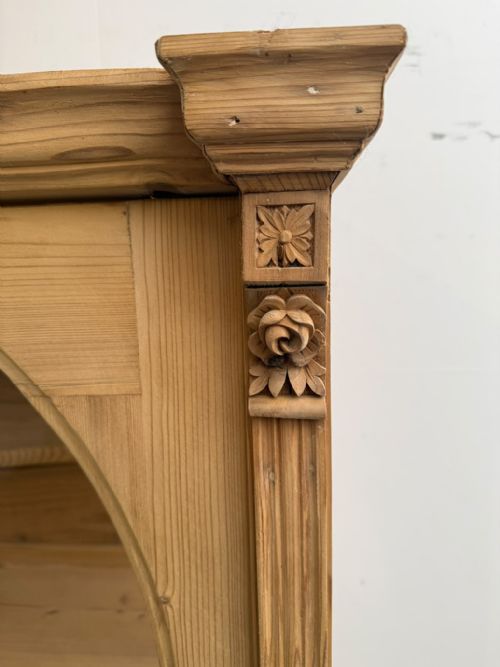 A QUALITY VICTORIAN ANTIQUE OLD PINE GLAZED DISPLAY CABINET TO WAX PAINT - ADDITIONAL PHOTO 5