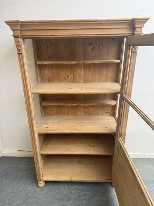 A SUPERB VICTORIAN ANTIQUE OLD PINE GLAZED FLAT DISPLAY CABINET TO WAX PAINT - ADDITIONAL PHOTO 8