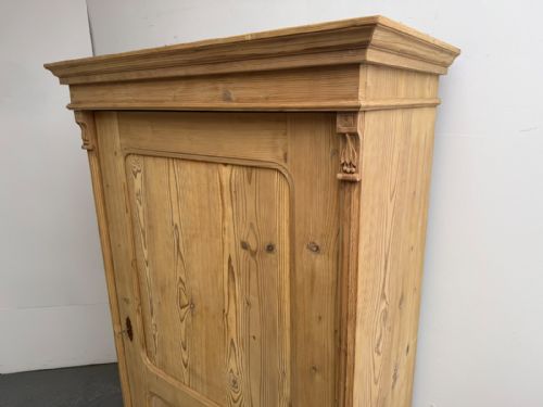 A MINT CLEAN ANTIQUE OLD PINE VICTORIAN LOW WIDE 1 DOOR CUPBOARD TO WAXPAINT - ADDITIONAL PHOTO 1