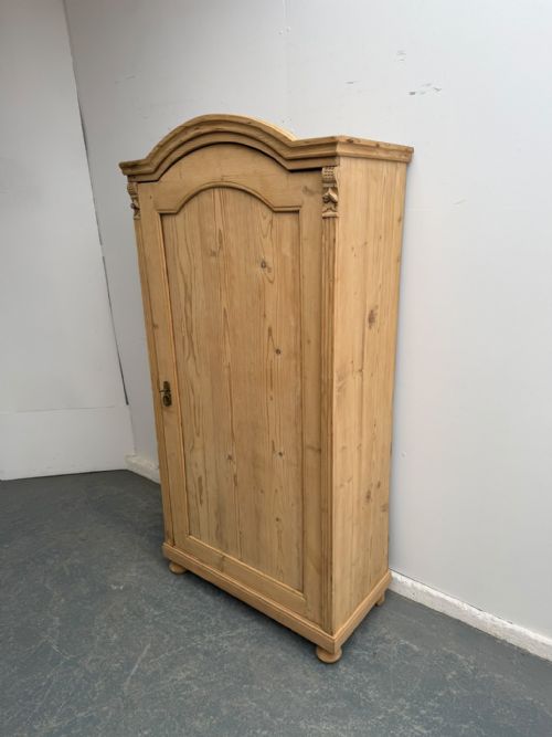 A Lovely Victorian Shallow Antique Pine 1 Door Storage Cupboard to Wax/paint