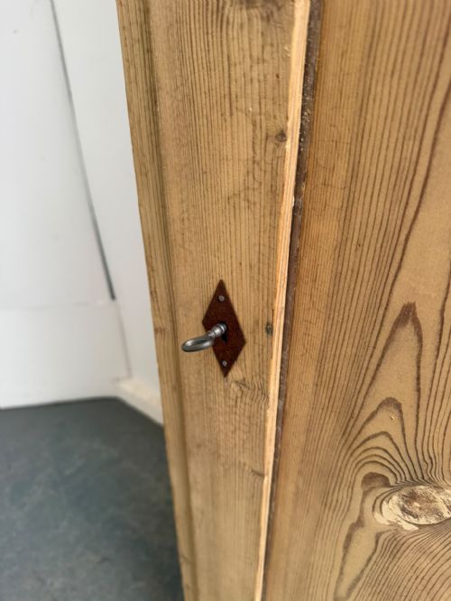 A RARE TALL NARROW ANTIQUE PINE 1 DOOR VICTORIAN STORAGE CUPBOARD TO WAXPAINT - ADDITIONAL PHOTO 5