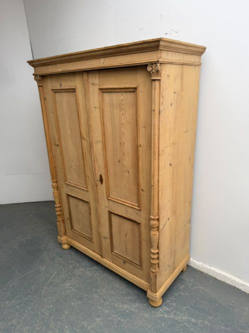 AN AMAZING EARLY VICTORIAN ANTIQUE PINE ADJUSTABLE STORAGE CUPBOARD TO WAXPAINT