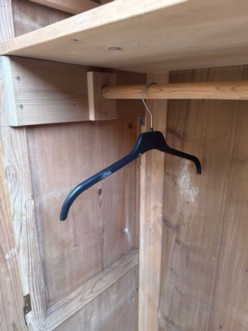 A QUALITY PAIR OF ARTS CRAFTS ANTIQUE PINE KNOCKDOWN WARDROBES TO WAX PAINT - ADDITIONAL PHOTO 5