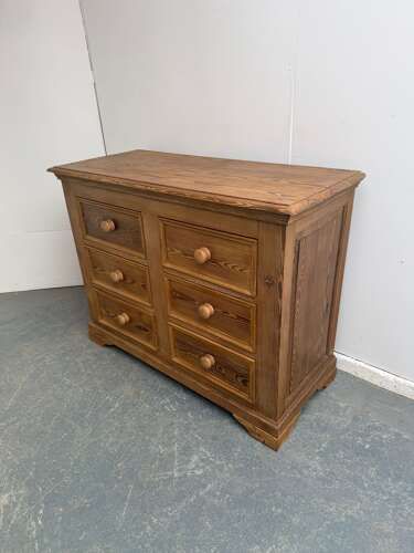 A CRACKING IRISH WAXED ANTIQUE OLD PINE VICTORIAN 6 DRAWER CHEST OF DRAWERS