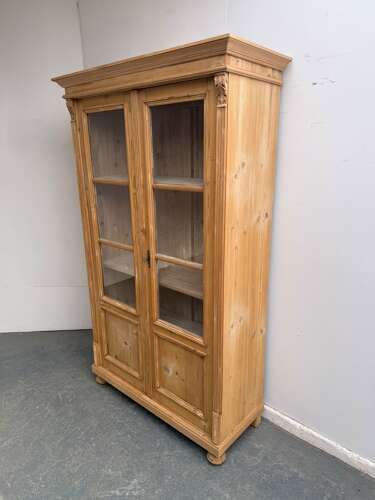 A Stunning Victorian Antique/Old Pine Knockdown 2 Door Bookcase Wax/Paint