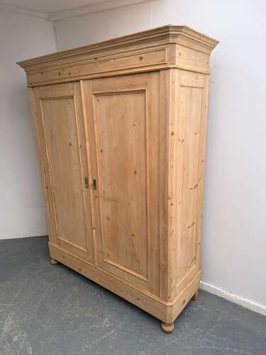 A Stunning Victorian Antique French Pine Shelved Knockdown Cupboard to Wax/paint