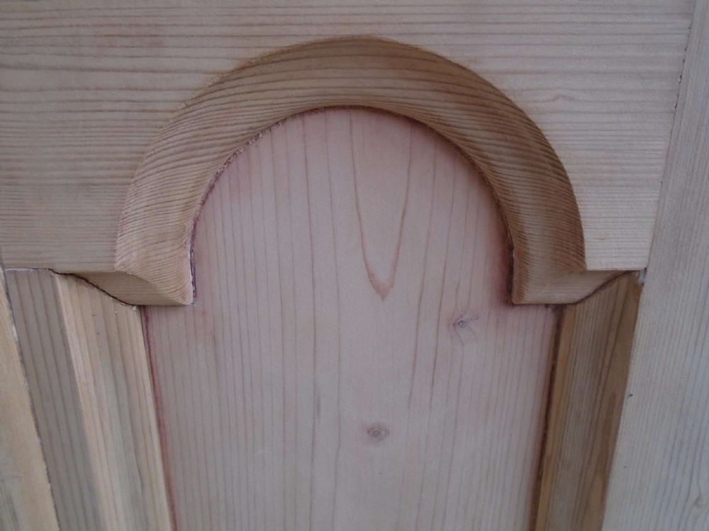 A Wide 1 Door Arched Victorian Antique Pine Storage Cupboard to wax/paint View VI
