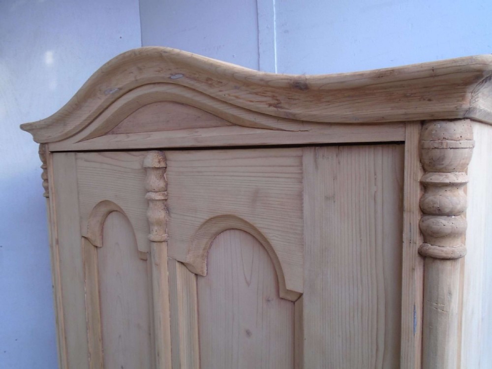 A Wide 1 Door Arched Victorian Antique Pine Storage Cupboard to wax/paint View VIII