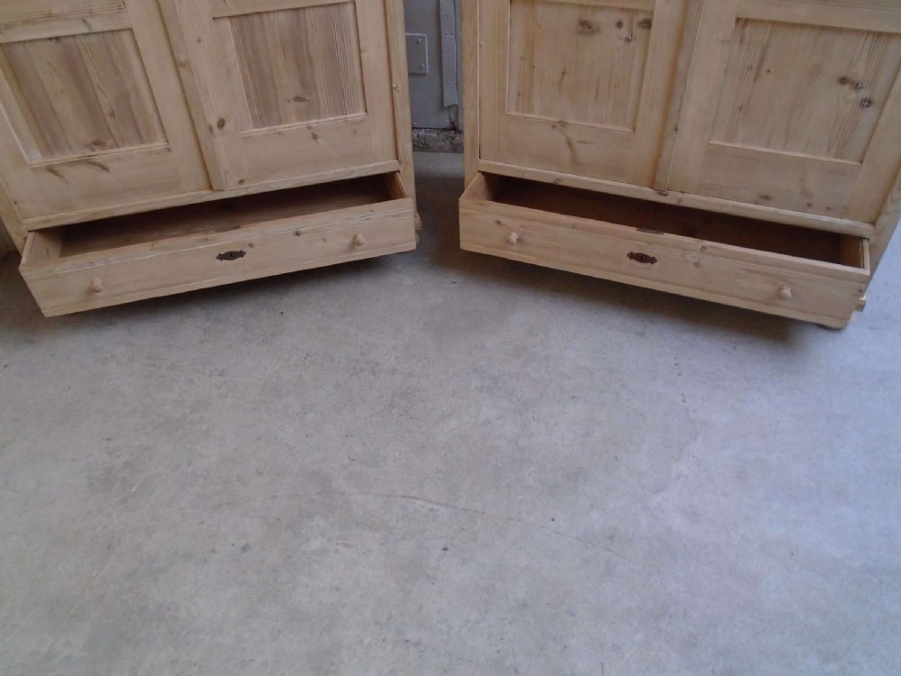 A Rare Pair of Victorian Antique Pine 1 Piece Display Cabinets to wax / paint View VIII