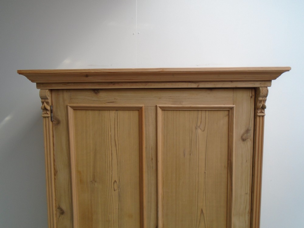A Super Victorian 1 Door Antique/Old Pine Kitchen Storage Cupboard to Wax/Paint View V