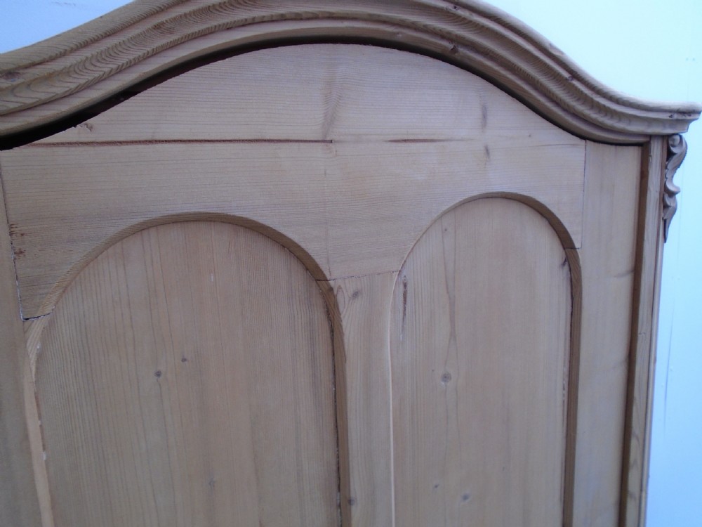 An Arched Georgian Antique Pine Multi functional Storage Cupboard to Wax/Paint View V