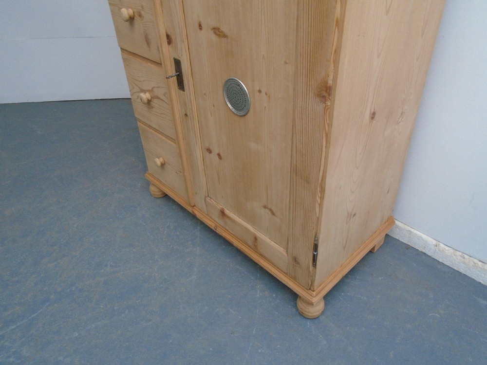 A Victorian Antique/Old Pine Mint Clean 4 Drawer Food Cupboard to Wax/Paint View III