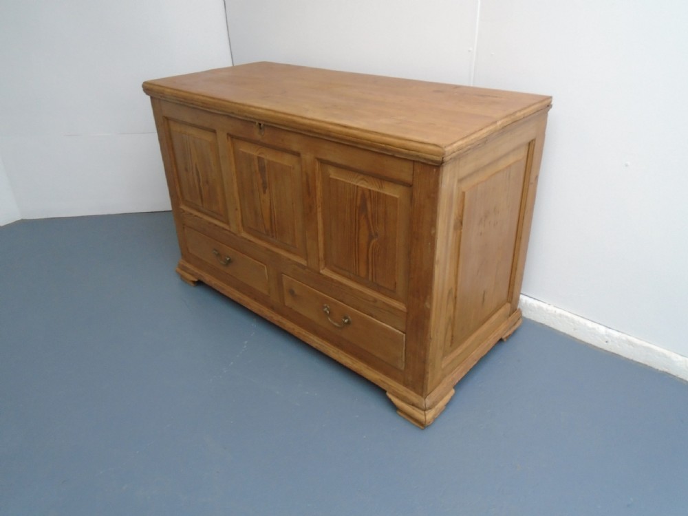A Large Georgian Antique Pine Waxed Mule Chest