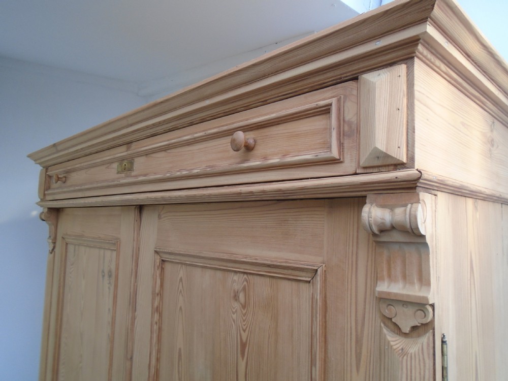 A Huge Victorian Antique/Old Pine Rare 2 Door Knockdown Wardrobe to Wax/Paint View V