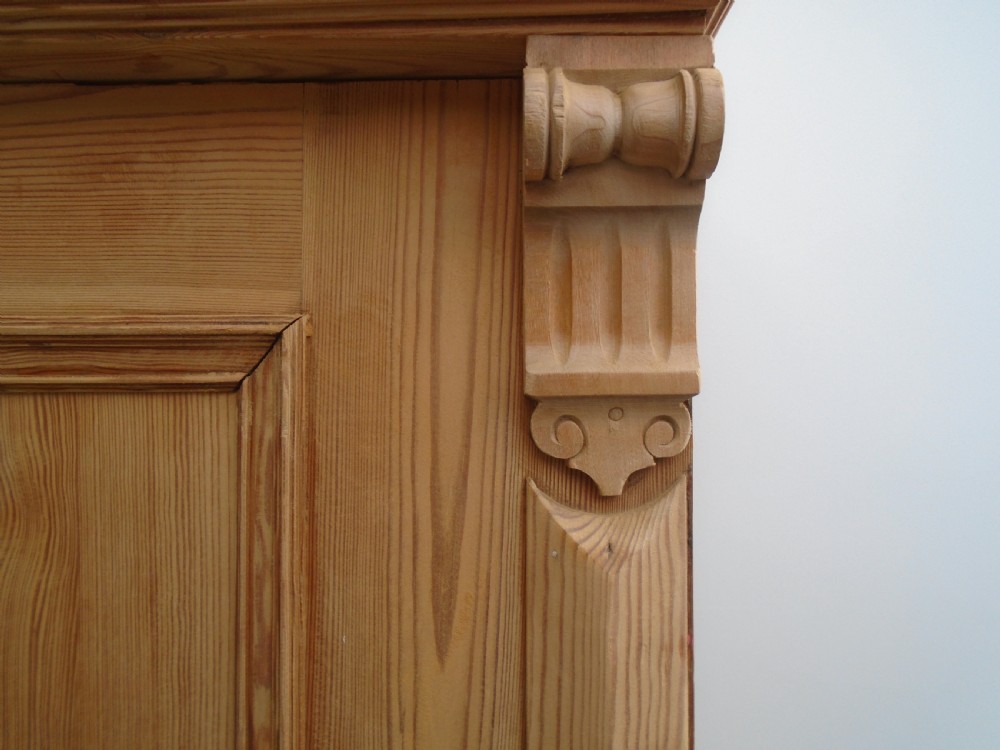 A Huge Victorian Antique/Old Pine Rare 2 Door Knockdown Wardrobe to Wax/Paint View IX