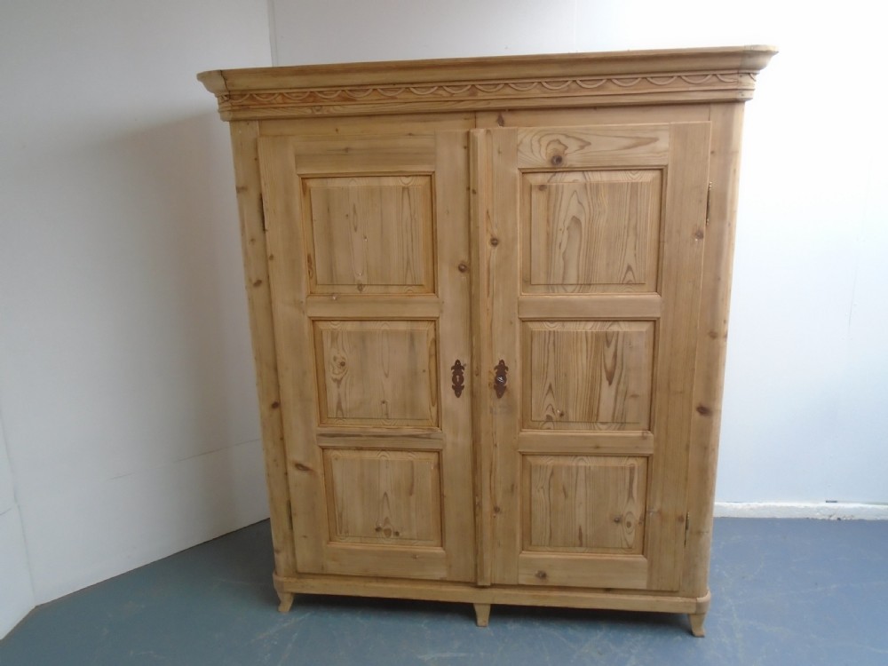 A Rare Georgian Antique/Old Pine 2 Door Knockdown Wardrobe to Wax/Paint View II
