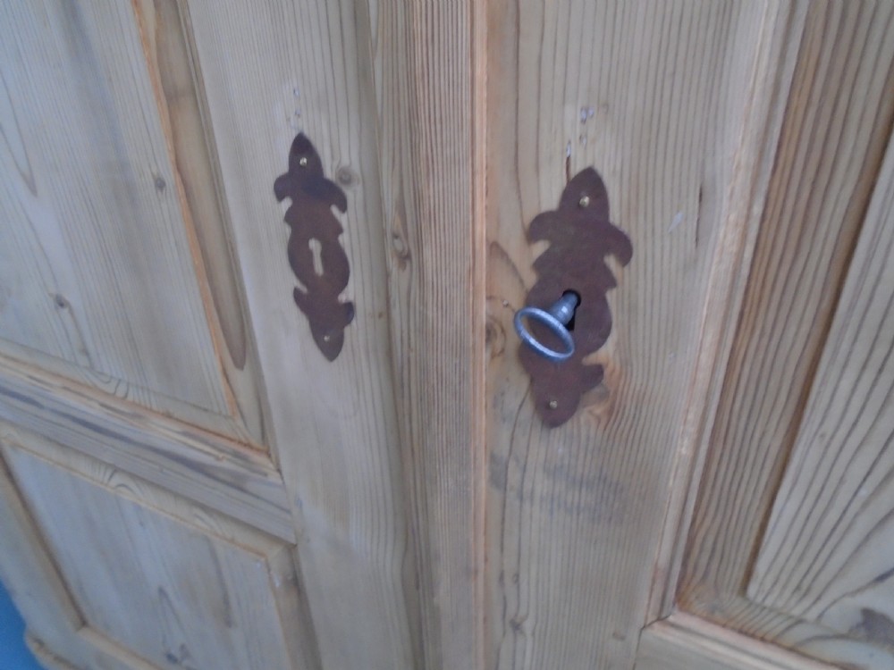 A Rare Georgian Antique/Old Pine 2 Door Knockdown Wardrobe to Wax/Paint View VIII