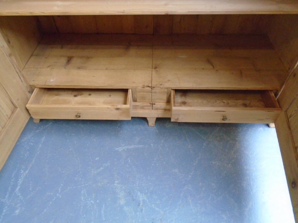 A Rare Georgian Antique/Old Pine 2 Door Knockdown Wardrobe to Wax/Paint View X