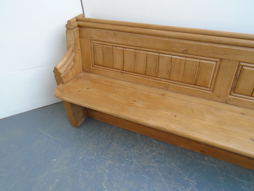 An Amazing Antique / Old Pine 3-4 Seater Victorian Panelled Church Pew View II