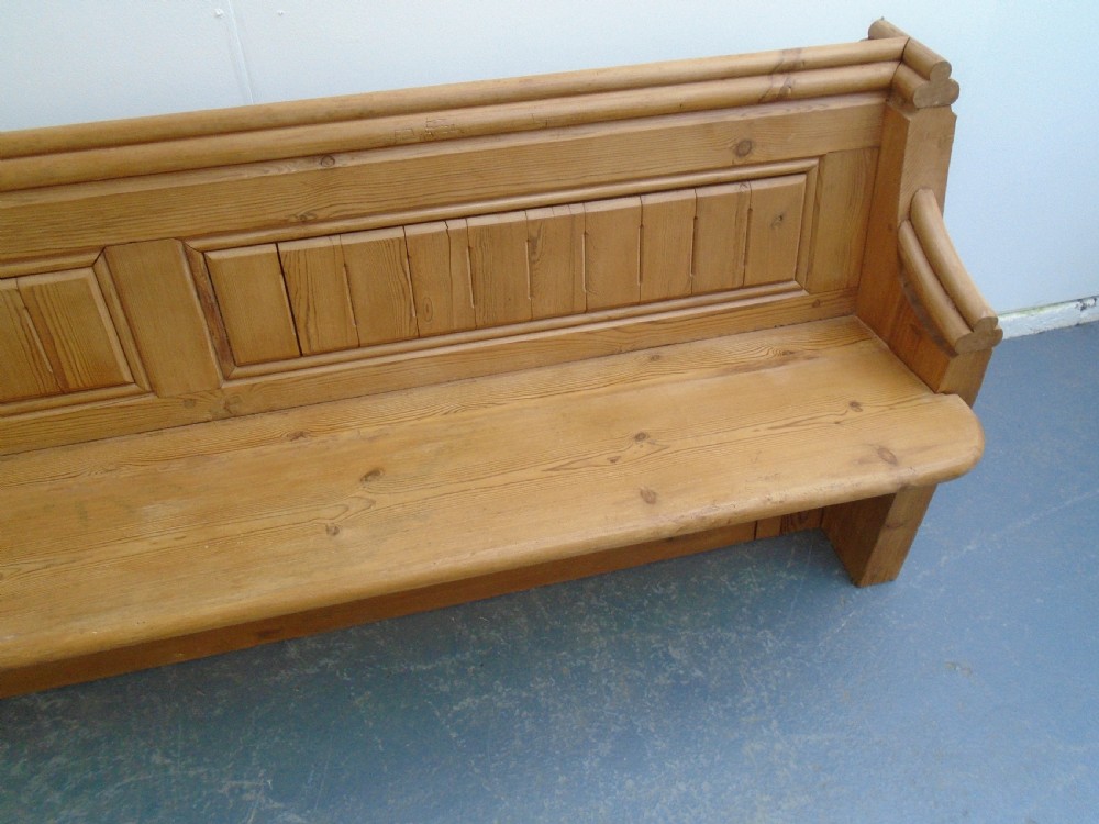 An Amazing Antique / Old Pine 3-4 Seater Victorian Panelled Church Pew View III