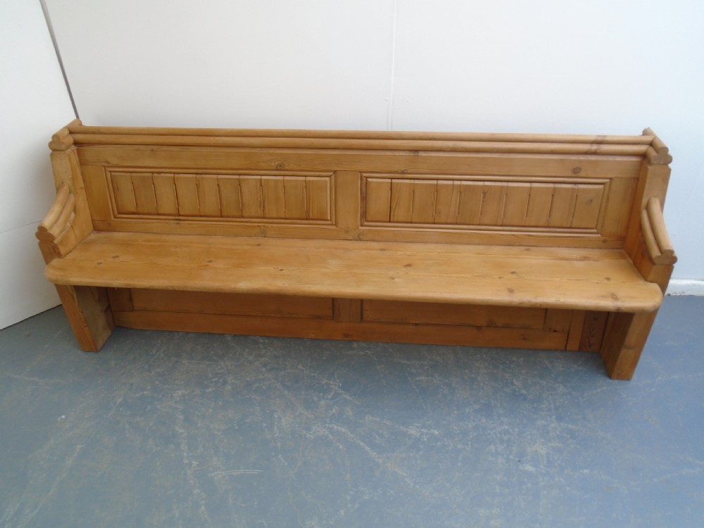 An Amazing Antique / Old Pine 3-4 Seater Victorian Panelled Church Pew View IV
