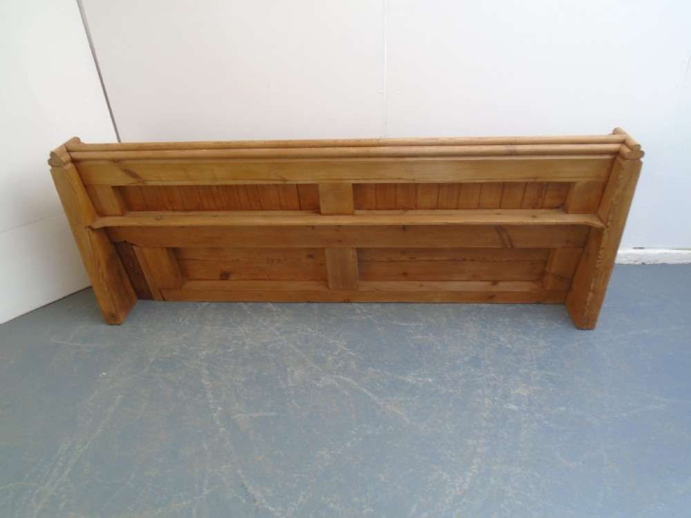 An Amazing Antique / Old Pine 3-4 Seater Victorian Panelled Church Pew View IX