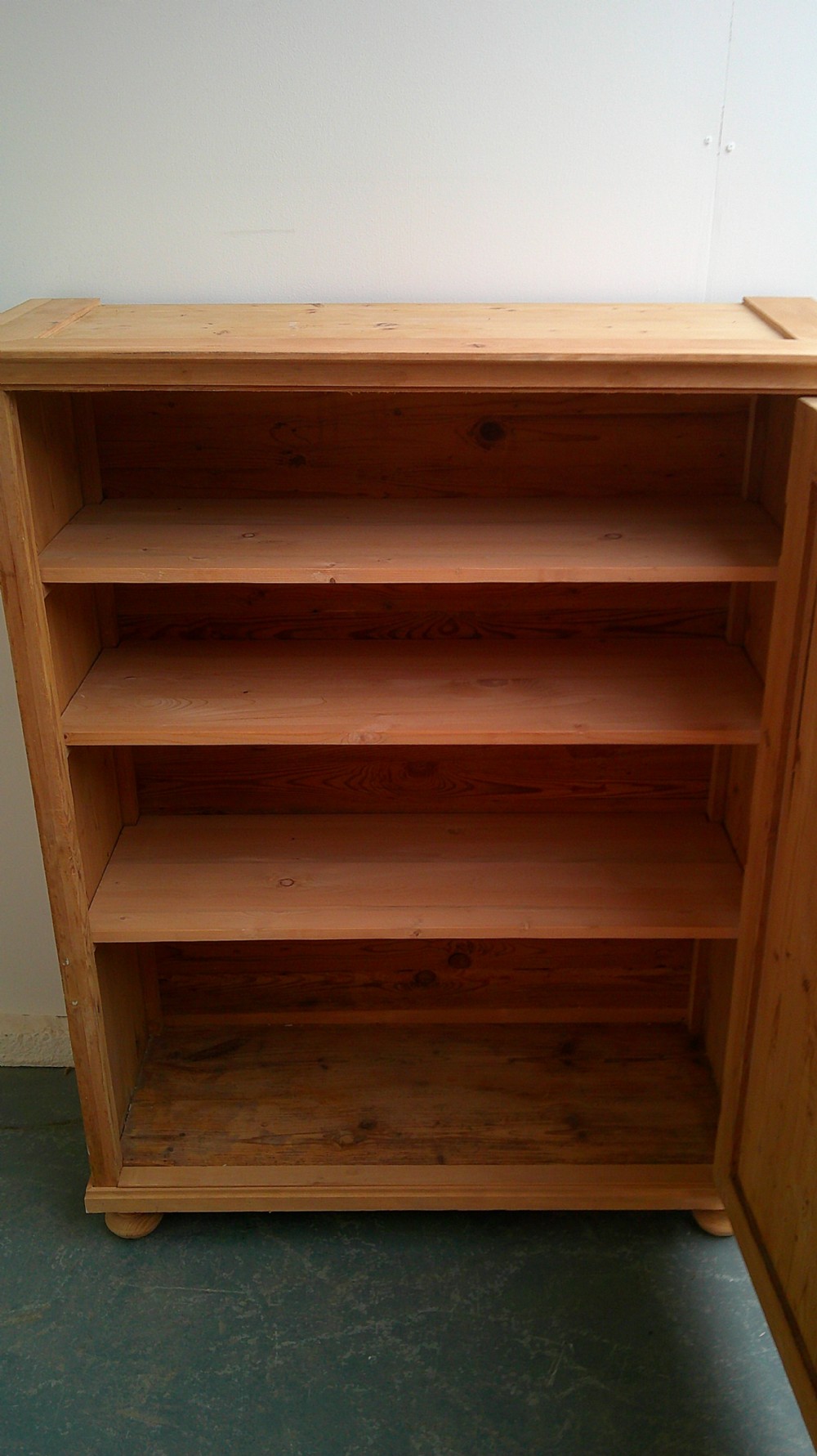 A Wide Victorian Antique/Old Pine 1 Door Storage Cupboard to Wax/Paint View V