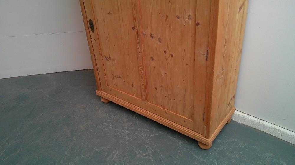 A Wide Victorian Antique/Old Pine 1 Door Storage Cupboard to Wax/Paint View VI