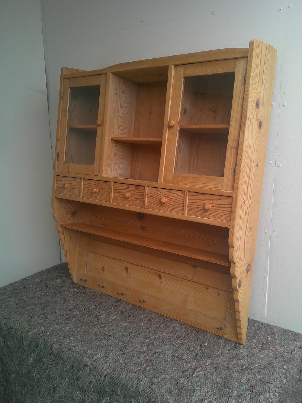 A Lovely Antique/Old Pine Victorian Wall Hanging Bathroom Cabinet to Wax/Paint