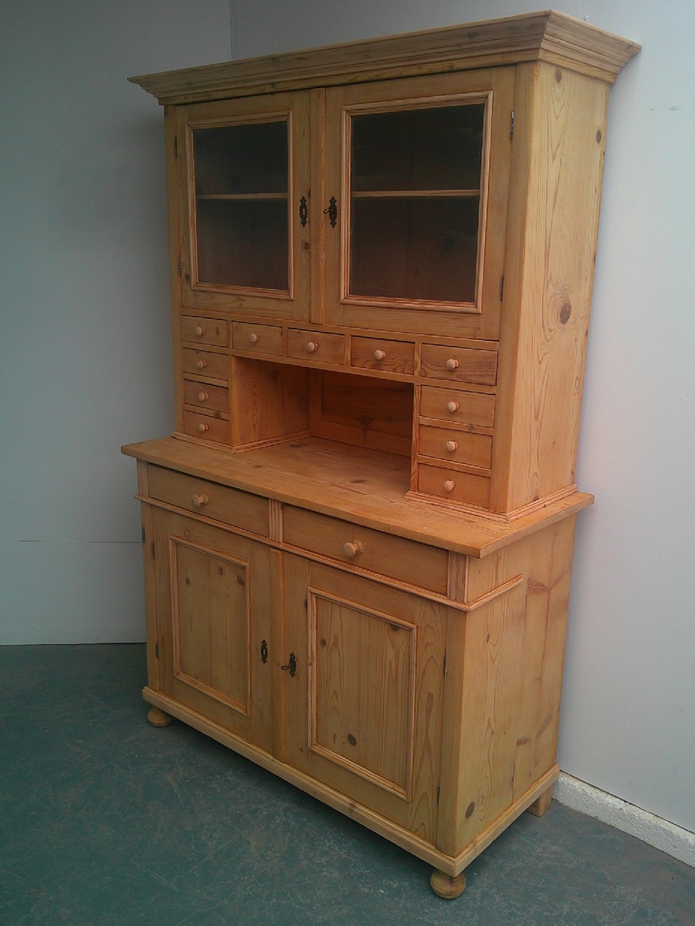 A Lovely Victorian Antique Pine 11 Spice Drawer Kitchen Dresser to Wax / Paint