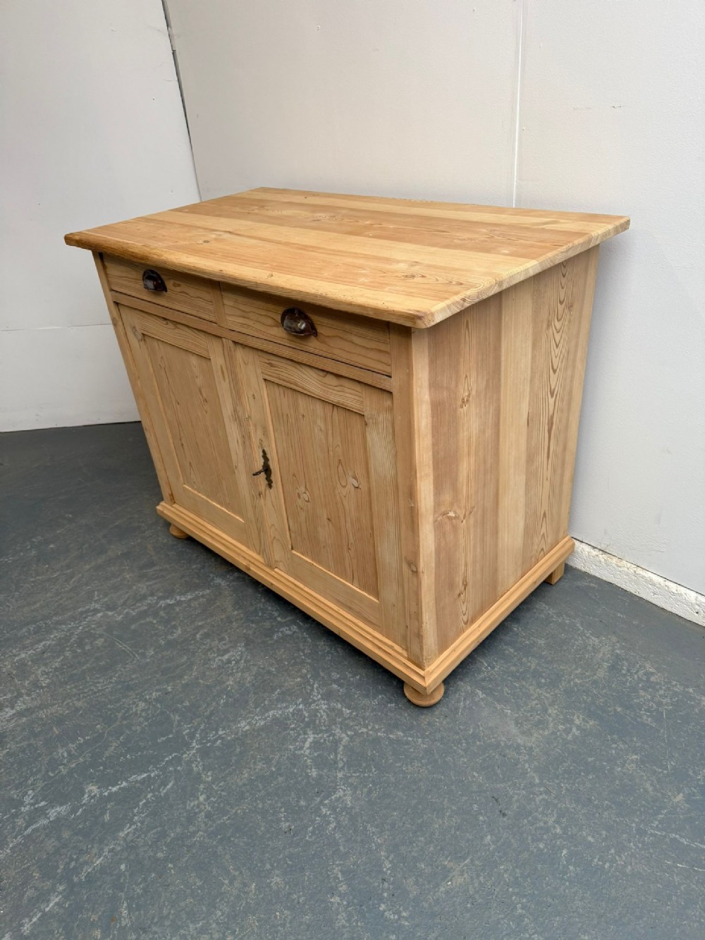 A Classic Victorian Antique/Old Pine Large Kitchen Dresser Base to Wax/Paint