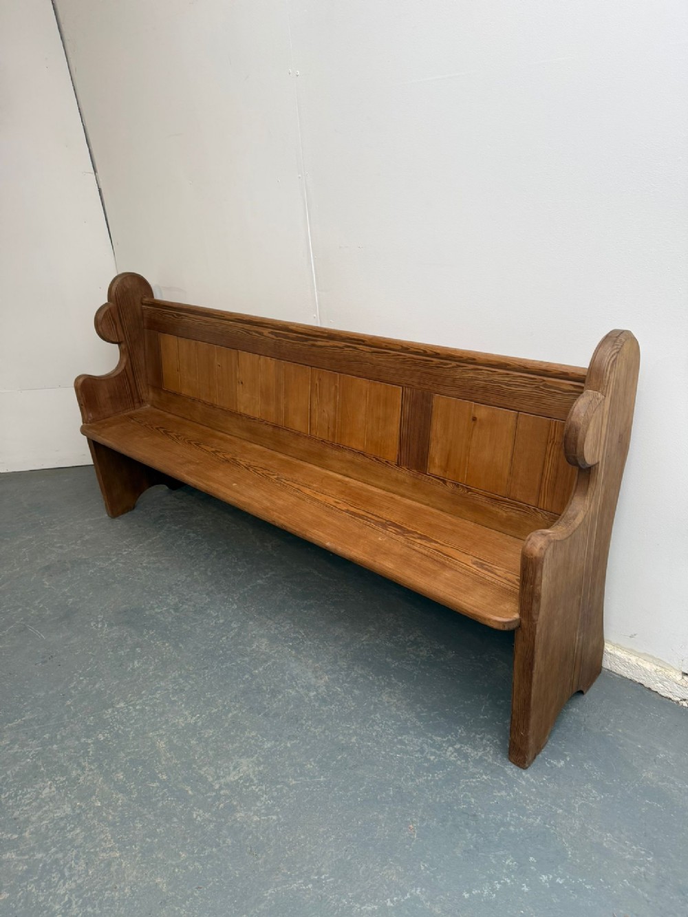 A Fabulous Original Antique / Old Pine 3/4 Seater Waxed Victorian Church Pew198079135733
