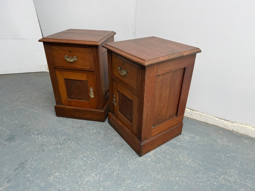 A Quality Pair of Victorian Panelled Mahogany Bedside Cabinets
