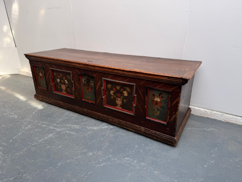 A Totally Genuine Hungarian Victorian Painted Long Coffer Box 