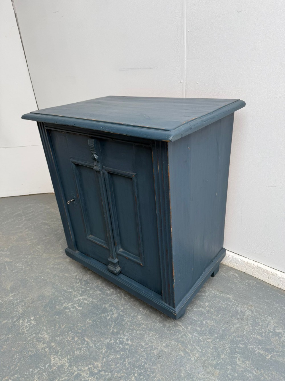 A Super Trendy Georgian Genuine Hungarian Painted Blue Hall Cupboard
