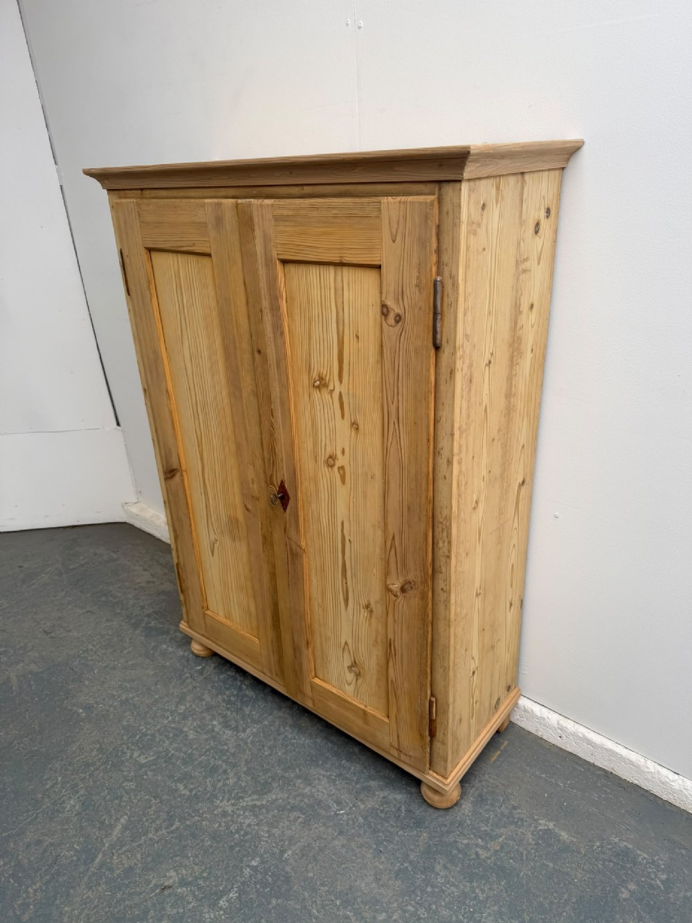 A Mint Clean Antique / Old Pine Victorian Shallow Storage Cupboard to Wax/Paint
