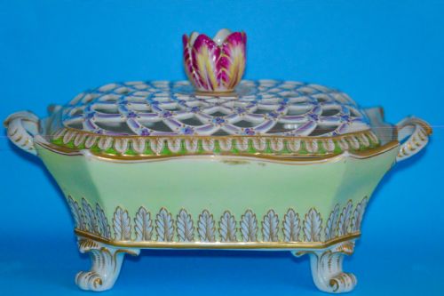 19TH CENTURY SPODE PORCELAIN POT POURRI DISH CIRCA 1820 - ADDITIONAL PHOTO 2