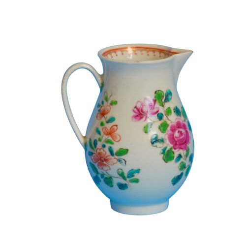 18TH CENTURY WORCESTER FLORAL PORCELAIN SPARROW BEAK JUG - ADDITIONAL PHOTO 1