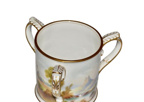 1910 ROYAL WORCESTER PORCELAIN TYG SIGNED R RUSHTON - ADDITIONAL PHOTO 3