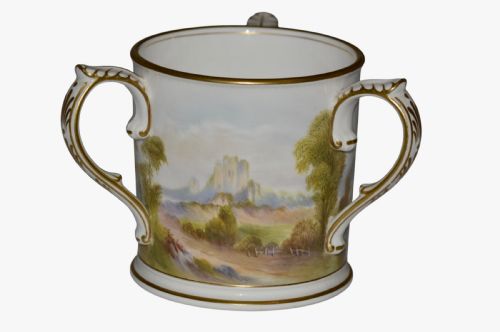 1910 ROYAL WORCESTER PORCELAIN TYG SIGNED R RUSHTON - ADDITIONAL PHOTO 5