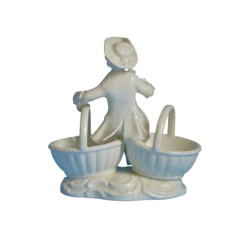 19TH CENTURY MEISSEN PORCELAIN BLANC DI CHINE DOUBLE CONDIMENT - ADDITIONAL PHOTO 1