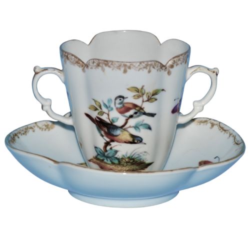 19TH CENTURY HELENA WOLFSOHN HOT CHOCOLATE PORCELAIN CUP AND SAUCER - ADDITIONAL PHOTO 1