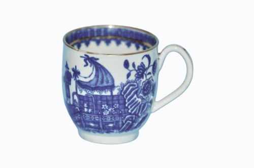 CAUGHLEY PORCELAIN BLUE WHITE GILT TRIO C1790 - ADDITIONAL PHOTO 3