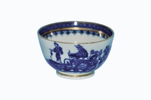 CAUGHLEY PORCELAIN BLUE WHITE GILT TRIO C1790 - ADDITIONAL PHOTO 4