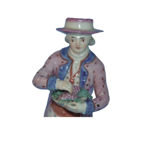 RARE GERMAN PORCELAIN VINTNER FIGURE BY LIMBACH C1780 - ADDITIONAL PHOTO 6