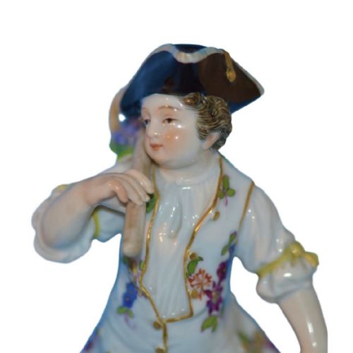 19TH CENTURY MEISSEN PORCELAIN FIGURES GRAPE HARVESTER AND COMPANION - ADDITIONAL PHOTO 2